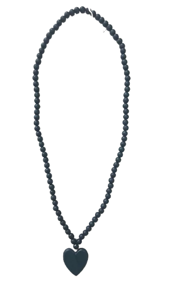 LONG BEAD HEART NECKLACE