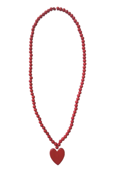 LONG BEAD HEART NECKLACE